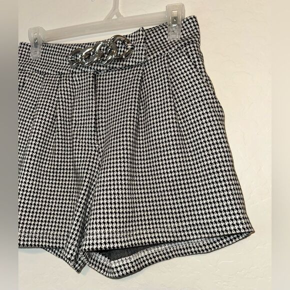Alexander Wang Womens‎ Wool Side Zip High Rise Pleated Shorts Houndstooth 2 New - Picture 3 of 7